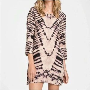 Billabong Tie Dye Mini Dress Boho Beach Cover Up‎ Tiger Stripe Pattern S/P